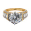 22K Multi Tone Gold Ring W/ Round & Baguette Cut CZ Gems - Virani Jewelers