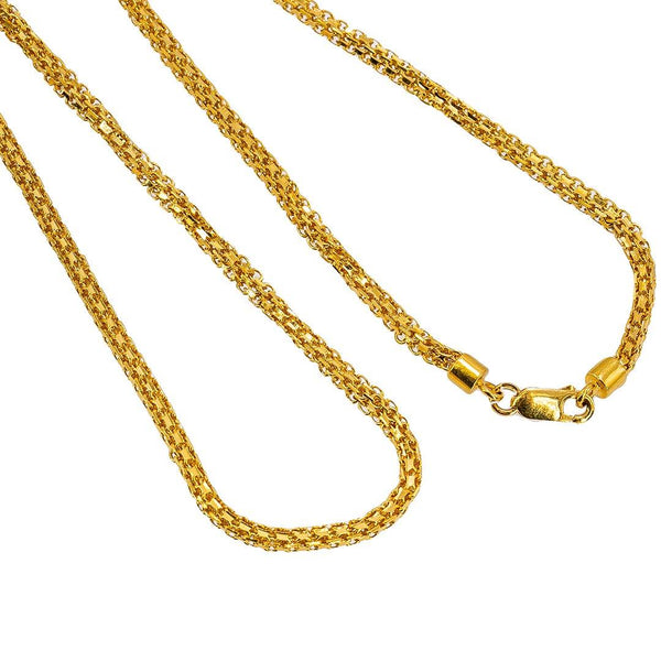22K Yellow Gold Multi Cable Link Chain - Virani Jewelers | Add a flash of stunning 22 karat gold to any outfit with this stunning multi-cable link chain fro...