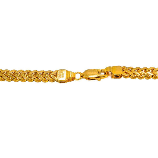 22K Yellow Gold Wheat Link Chain, 55.3 gm - Virani Jewelers | Add bold and sophisticated 22 karat gold to your wardrobe with this men’s 22K gold chain from Vir...