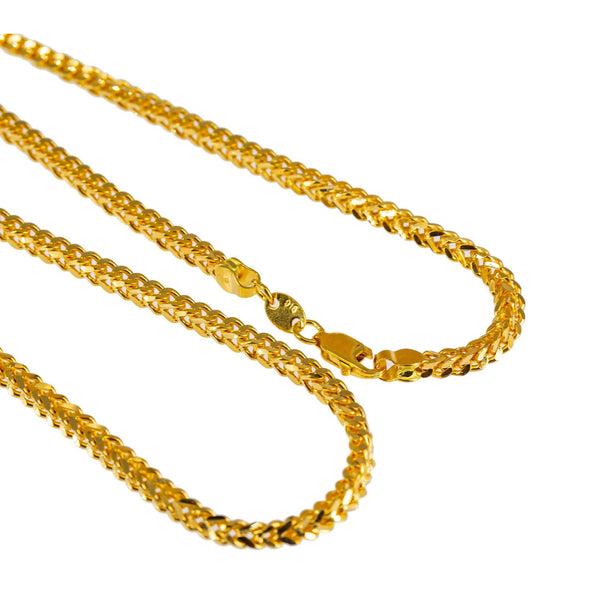22K Yellow Gold Long Chain W/ Flat Wheat Link, 22 inches - Virani Jewelers | Treat yourself to something elegant when you buy a 22K gold chain from Virani Jewelers!

Perfect ...