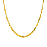 An image of the flat wheat link 22K gold rope chain from Virani Jewelers. | Treat yourself to something elegant when you buy a 22K gold flat wheat chain necklace from Virani...