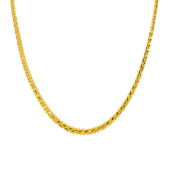 An image of the flat wheat link 22K gold rope chain from Virani Jewelers.