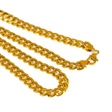 22K Yellow Gold Cuban Link Chain - Virani Jewelers | Add a hint of masculine chic to your chosen attire with this 22K yellow gold Cuban link chain for...