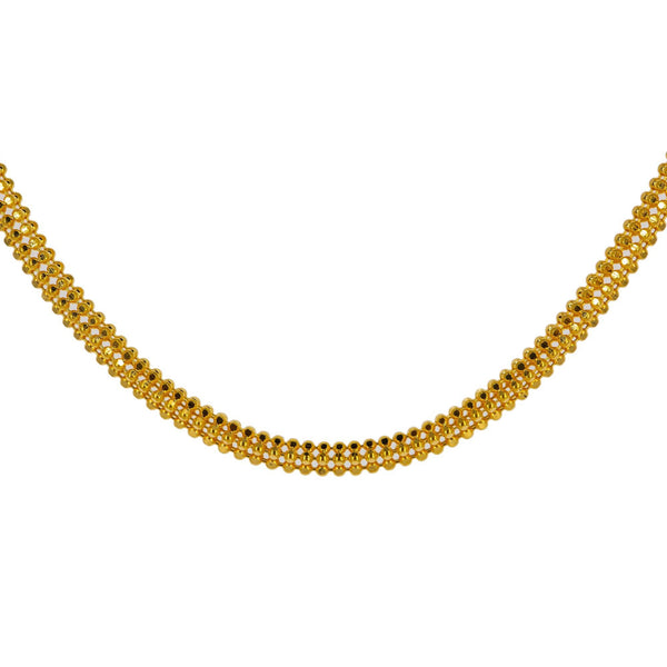 A closeup image of the 22K rope chain from Virani Jewelers. | Enjoy the beauty and versatility of this rounded, ball strand 22K gold chain when you shop at Vir...