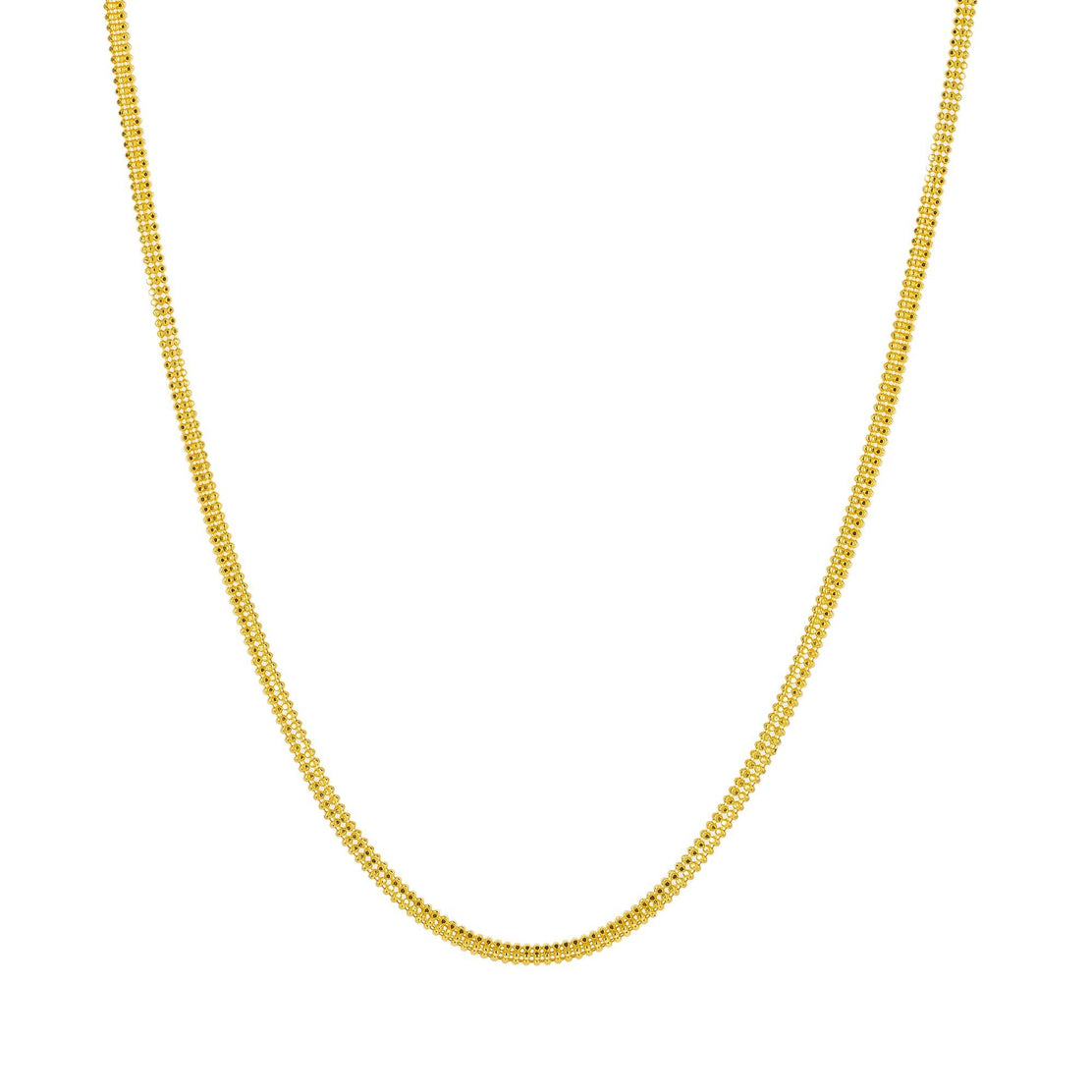 22K Yellow Gold Chain W Rounded Ball Bead Strands 22 Inches Virani Jewelers