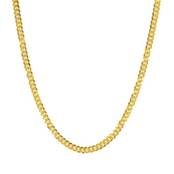 22K Yellow Gold Long Cuban Link Chain W/ Hammered Details, 24 Inches - Virani Jewelers
