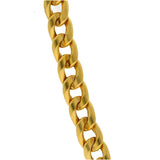 A close-up image of the wide Cuban links on the 22K gold chain for men from Virani Jewelers. | Add elegance and sophistication to your attire with a masculine chic Cuban link 22k gold chain fr...