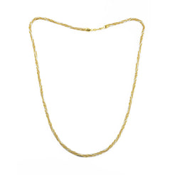 22K Multi Tone Gold Chain W/ Rose, White & Yellow Gold Twisted Beaded Strands - Virani Jewelers