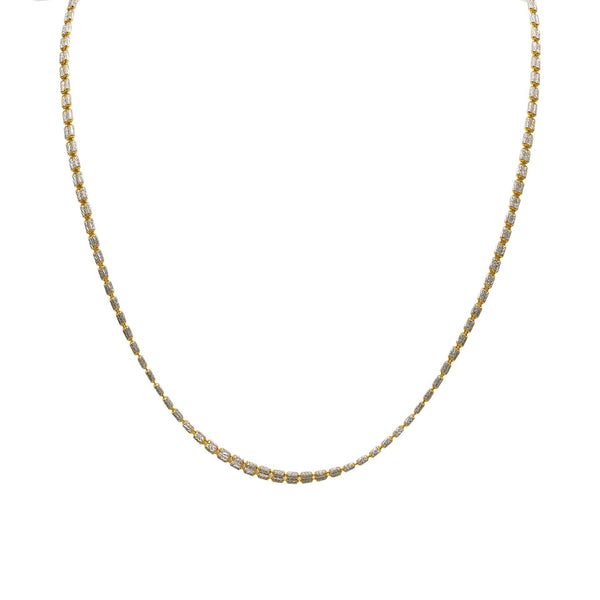 22K Multi Tone Gold Chain W/ Double Clustered Beaded Chain - Virani Jewelers |  22K Multi Tone Gold Chain W/ Double Clustered Beaded Chain for women. This lovely piece features...