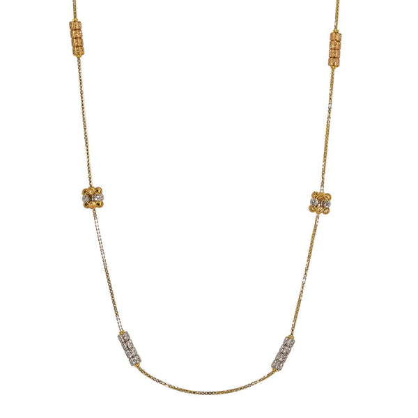 22K Multi Tone Gold Chain W/ Clustered Ball Accents - Virani Jewelers |  22K Multi Tone Gold Chain W/ Clustered Ball Accents for women. This elegant 22K multi tone gold ...