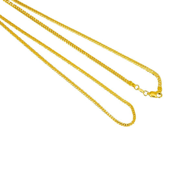 22K Yellow Gold Foxtail Link Chain, 20.2 gm - Virani Jewelers | Take your collection of Indian gold jewelry to the next level with this men’s 22K gold chain from...