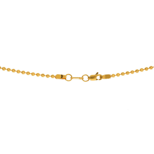 An image of the lobster claw clasp on the 22K gold chain from Virani Jewelers. | Let your sense of style shine when you pair any outfit with this simple, yet elegant, 22K gold ch...