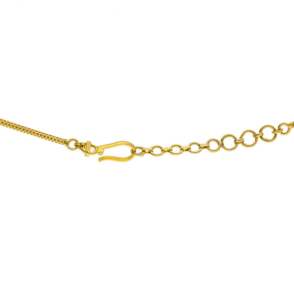 An image of the hook-in-eye clasp of the 22K gold chain from Virani Jewelers. | Nothing says elegance quite like the Multi Tone Gold Layered Necklace from Virani Jewelers!

Laye...