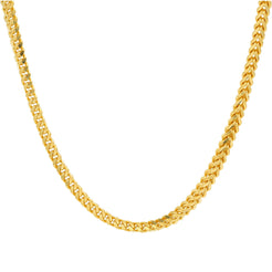 An image of the 22K gold chain with rounded Cuban links from Virani Jewelers.
