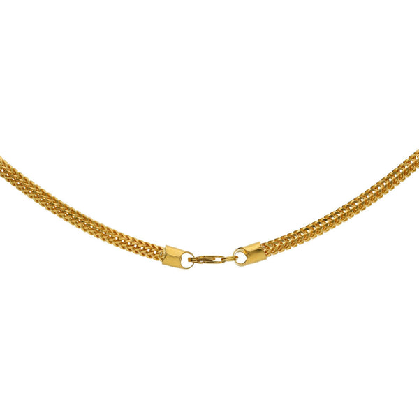 An image of the clasp of the Virani 22K gold chain with rounded wheat links. | Enhance your best look when you pair it with a 22K gold chain from Virani Jewelers!

Featuring an...