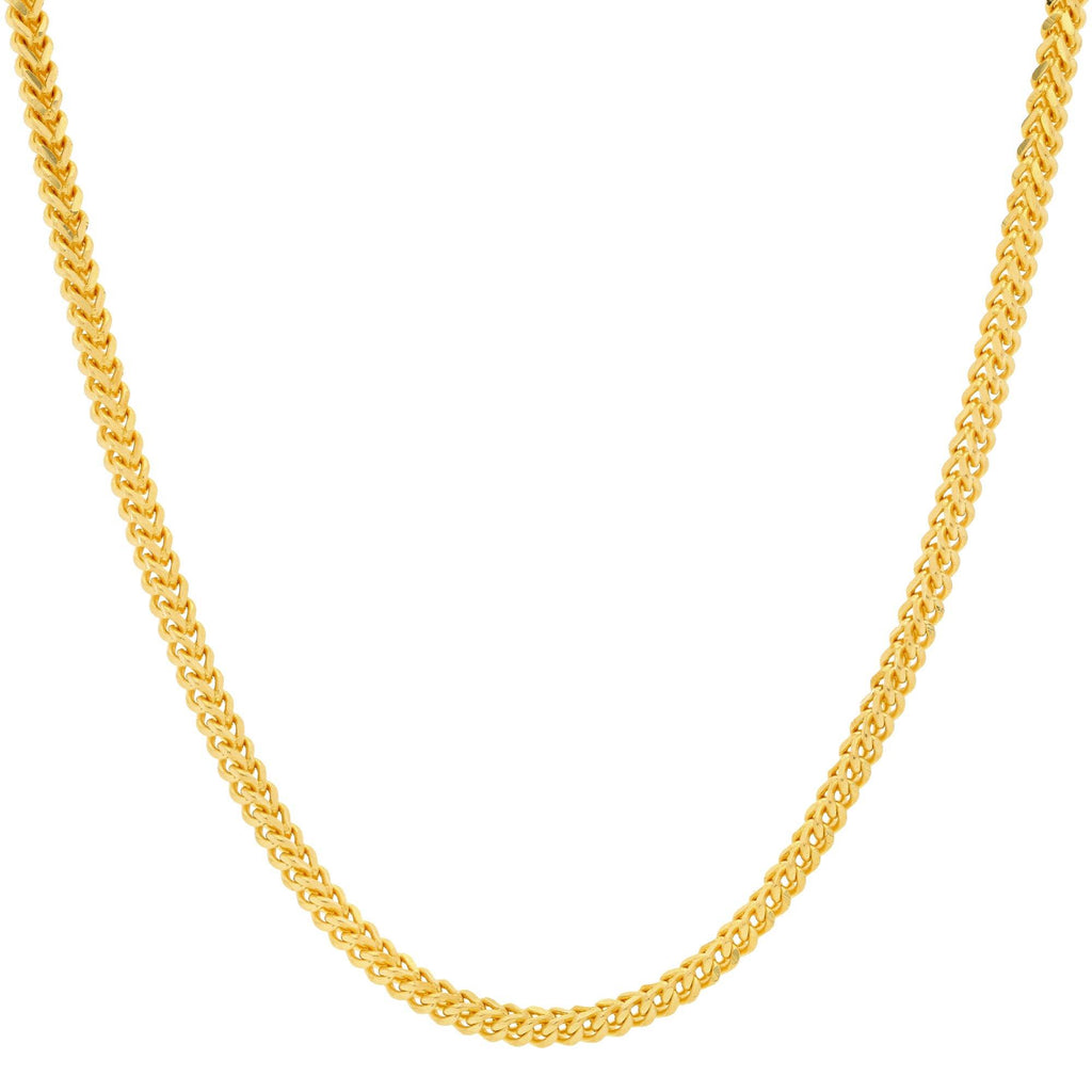 An image of the 22K gold chain with rounded wheat links from Virani Jewelers. | Treat yourself to a timeless 22K gold chain from Virani Jewelers!

Features a rounded wheat link
...