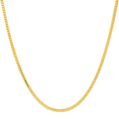 An image of the 22K gold chain with rounded wheat links from Virani Jewelers.