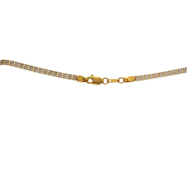 An image of the lobster claw clasp closure on the 22K gold Cuban Link chain from Virani Jewelers. | Celebrate your style with this stunning 22K gold Cuban link chain from Virani Jewelers!

Featurin...