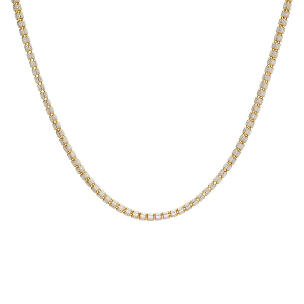 22K Multitone Gold Chain W. Length 18inches - Virani Jewelers | 



22K Yellow Gold Chain W/Rounded Short Bead Link for ladies. This brilliant gold chain include...