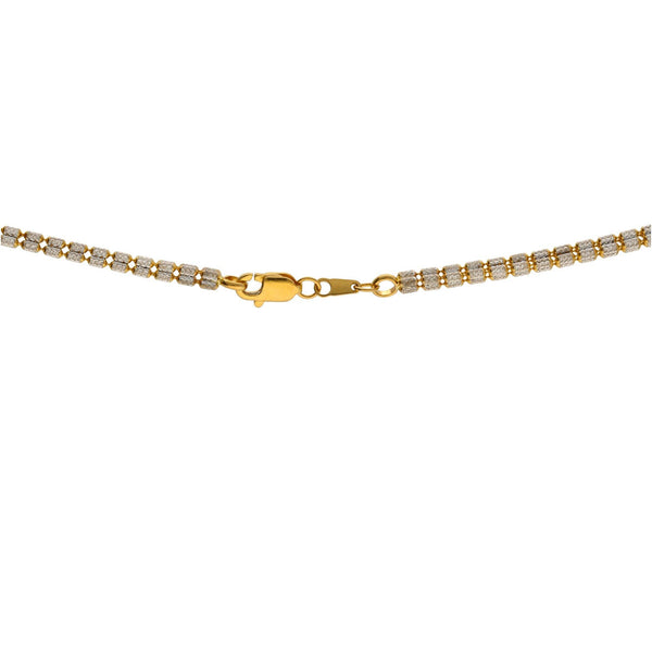 22K Multitone Gold Chain W. Length 18inches - Virani Jewelers | 



22K Yellow Gold Chain W/Rounded Short Bead Link for ladies. This brilliant gold chain include...
