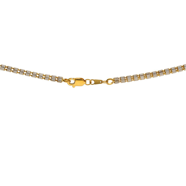 22K Multitone Gold Chain W. Length 18inches - Virani Jewelers | 



22K Yellow Gold Chain W/Rounded Short Bead Link for ladies. This brilliant gold chain include...
