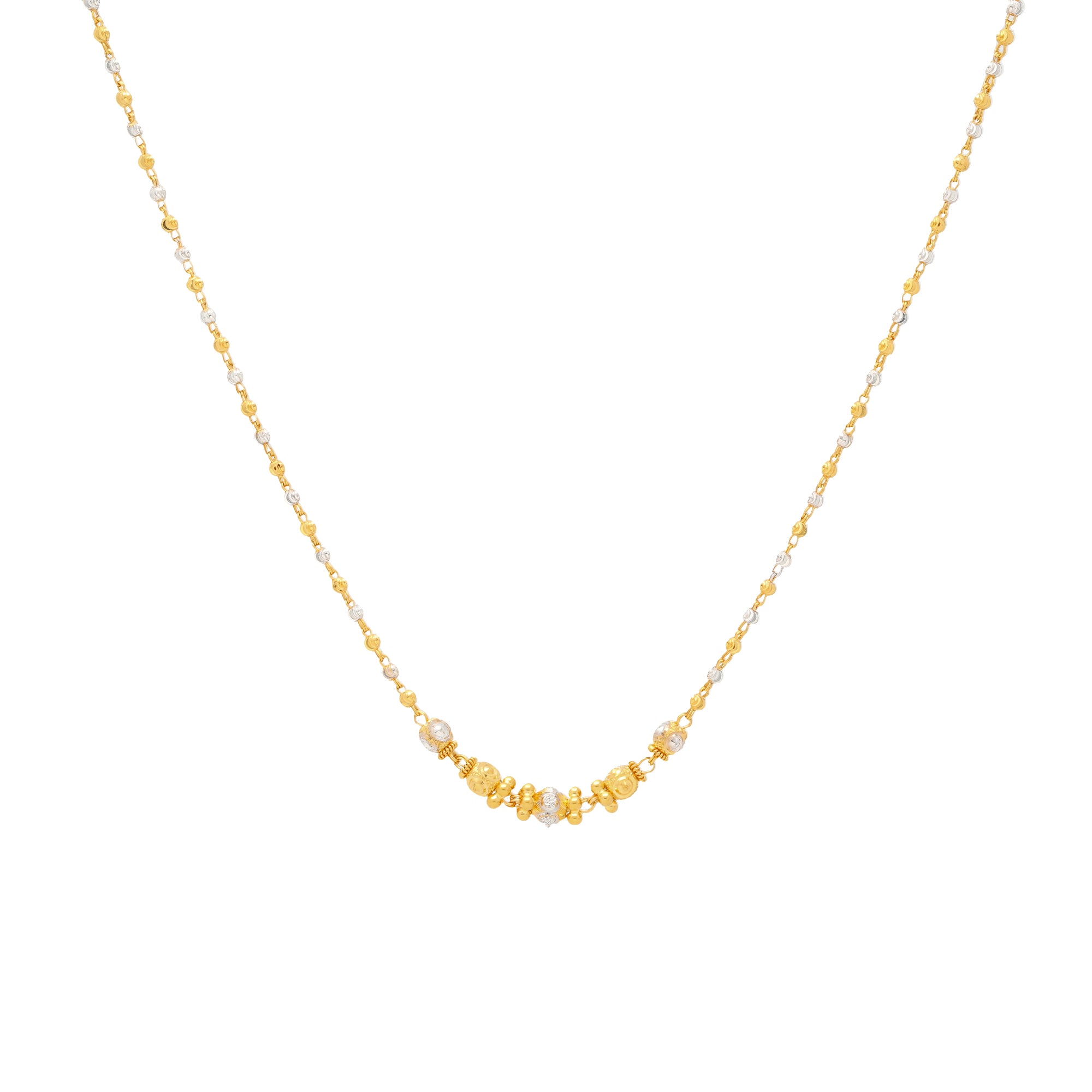 22K Multi- Tone Gold Classic Beaded Chain – Virani Jewelers