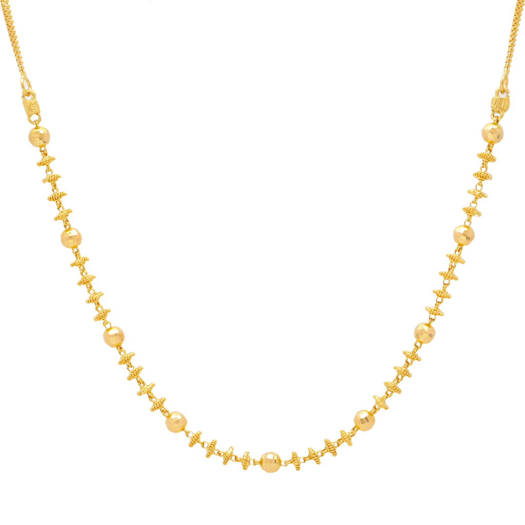 22K Yellow Gold Simple Beaded Chain (17.5 gms) | 
Add a elegant layer of pure 22k yellow gold with this beautifully beaded gold chain from Virani!...