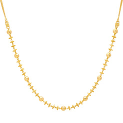 22K Yellow Gold Simple Beaded Chain (17.5 gms)