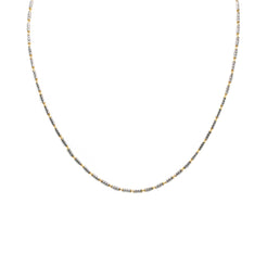 22K Multi Tone Gold Chain W/ Long Textured Beads - Virani Jewelers
