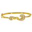 22K Yellow Gold Bangle W/ CZ Gems & Asymmetric Paisley Design - Virani Jewelers