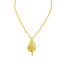 22K Yellow Gold Earring & Necklace Set W/ CZ Encrusted Statement Pendant & Circular Details - Virani Jewelers