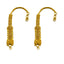 22K  Yellow Gold Ear Chains W/ Heart Leaflet Link Design - Virani Jewelers