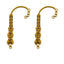 22K  Yellow Gold Ear Chains W/ Meenakari Hand Paint, Beaded Filigree & Stacked Heart Details - Virani Jewelers