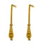 22K  Yellow Gold Ear Chains W/ Flower Decals, Flat Link Chain & Open Cut Drop Design - Virani Jewelers