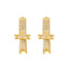 22K Yellow Gold Haima Huggies with CZ Stones - Virani Jewelers