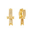 22K Yellow Gold Haima Huggies with CZ Stones - Virani Jewelers