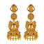 22K Yellow Gold Jhumki Drop Earrings W/ Precious Rubies on Double Laxmi Pendant Designs - Virani Jewelers