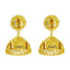 22K Yellow Gold Jhumki Earrings W/ Butta & Meenakari Design - Virani Jewelers