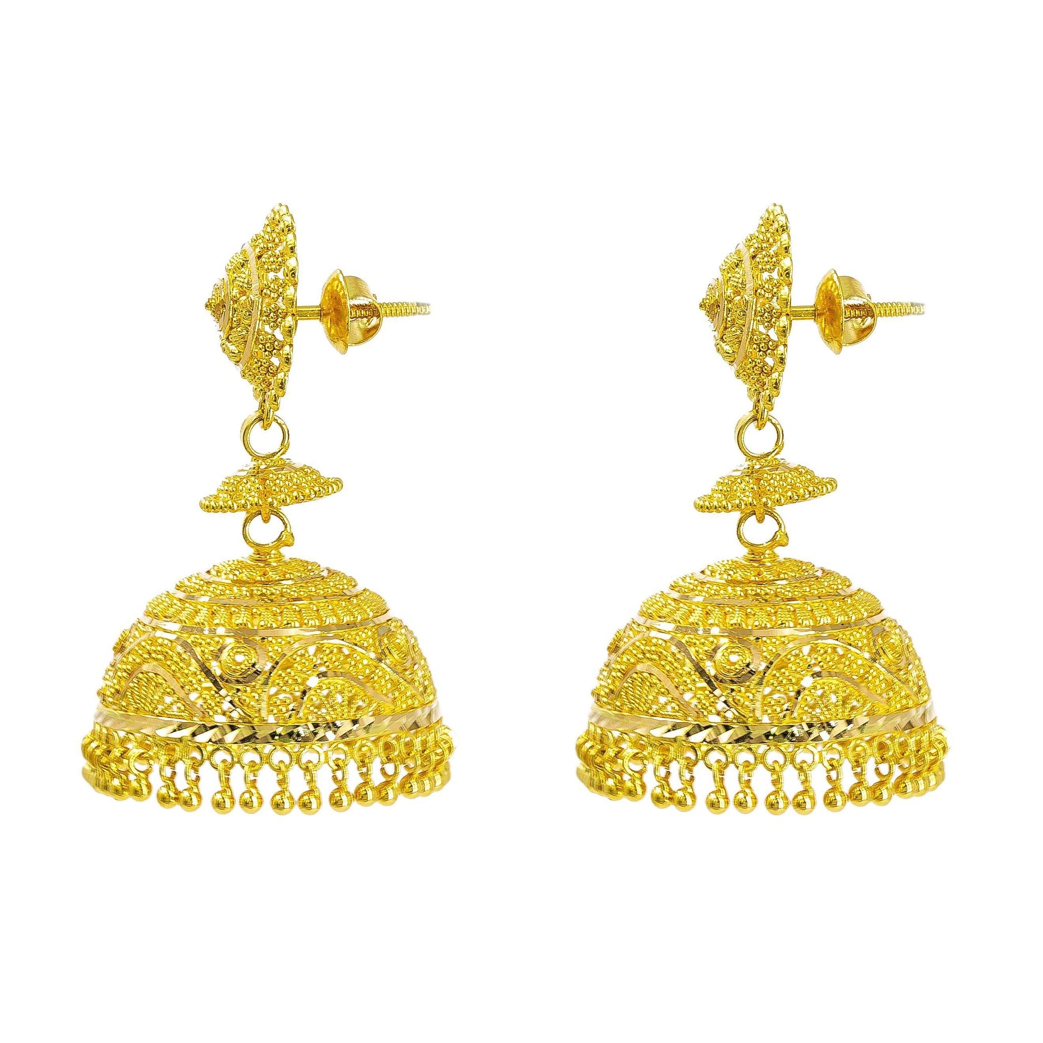 Buy Brilliant 14KT Rose Gold Round Design Earrings Online | ORRA