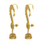 22K Multi Tone Gold Jhumki Earrings W/ ear cuff & Gold Ball Pear Accent Design - Virani Jewelers
