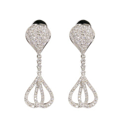 18K White Gold Diamond Earrings W/ 1.23 ct Diamonds & Double Loop Design - Virani Jewelers