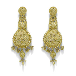 22K Yellow Gold Drop Earrings W/ Filigree & Dangling Gold Balls - Virani Jewelers
