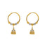 22K Multi Tone Gold Hoop Earrings W/ Gold Shambala Beads & Jhumki Drops - Virani Jewelers