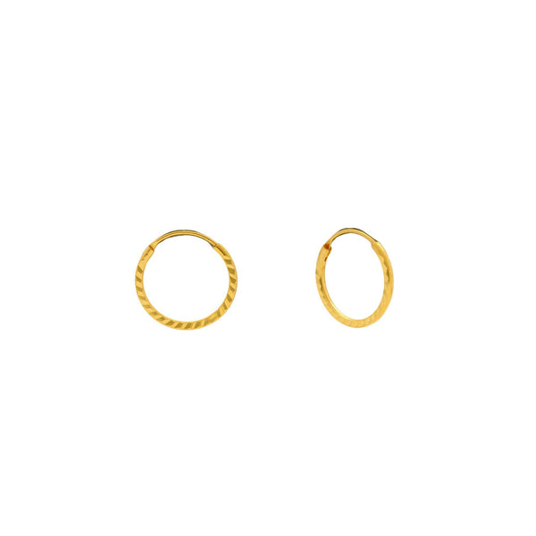An image showing the infinity clasp on the 22K gold hoops from Virani Jewelers. | Accentuate your everyday look with these gorgeous 22K gold hoops from Virani Jewelers!

Features ...