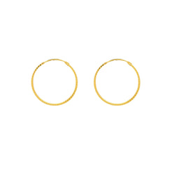 22K Yellow Gold Thin Hoops, 2.2 Grams - Virani Jewelers