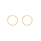 An image of 22K gold hoop earrings from Virani Jewelers. | Enhance your natural beauty with these gorgeous minimalist hoops from Virani Jewelers!

Made with...