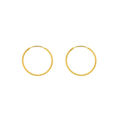 An image of 22K gold hoop earrings from Virani Jewelers.