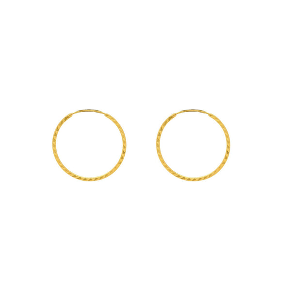 An image of 22K gold hoop earrings from Virani Jewelers. | Enhance your natural beauty with these gorgeous minimalist hoops from Virani Jewelers!

Made with...