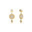22K Yellow Gold Drop Earrings Finely Detailed W/ Cubic Zirconia, 5.4 grams - Virani Jewelers