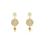 22K Yellow Gold Drop Earrings Finely Detailed W/ Cubic Zirconia, 5.4 grams - Virani Jewelers